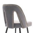 thumbnail image 6 of UHOMEPRO Dining Chair Set of 2, Modern Upholstered Velvet Kitchen Chairs Set, Armless Side Chair with Nailhead Trim and Metal Legs for Living Room Kitchen, Gray, 6 of 7
