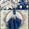 thumbnail image 3 of Winter Snowflakes Placemats Set of 4, Gold Blue Tabletop Dining Table Place Mats Home Kitchen Decor, Seasonal Farmhouse Rustic Christmas Holiday Decoration 12 x 18 Inch, 3 of 6
