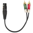 thumbnail image 1 of Cable de conexión divisor en Y, conector de cable de audio estéreo XLR hembra de 3 pines Cable XLR hembra a RCA macho compacto y liviano, 1 of 8