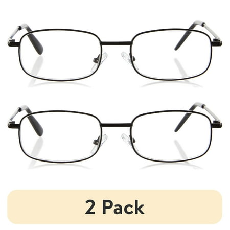 (2 pack) Equate Council Value 3-Pack Unisex Rectangular Reading Glasses, +2.50