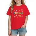 thumbnail image 6 of Afuyipoi Boys Girls T-Shirt, Cotton Short Sleeve Graphic School Season Cute Print Top Red 9 Years, 6 of 6