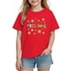 thumbnail image 4 of Blusas y camisas de manga corta con cuello redondo para niños y niñas, camisetas gráficas de manga corta, blusas con estampados bonitos para la temporada escolar., 4 of 8