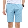 thumbnail image 2 of Pink Season Mid-Rise Elastic Waistband Drawstring Pockets Men Shorts Outdoor Fitness Beach Short Pants, 2 of 8