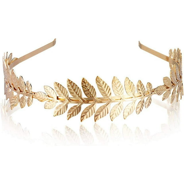 Corona de laurel dorada, joyería hecha a mano para novia, diadema griega romana, tocado para el pelo, corona, accesorios para mujer, tiara retro para niñas y mujeres (5 pequeñas)