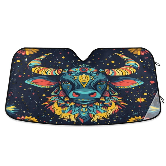 WOBOGO Bullhead Car Windshield Sunshades Autopilot Lightweight Accordion Sun Visor 53×23.5in