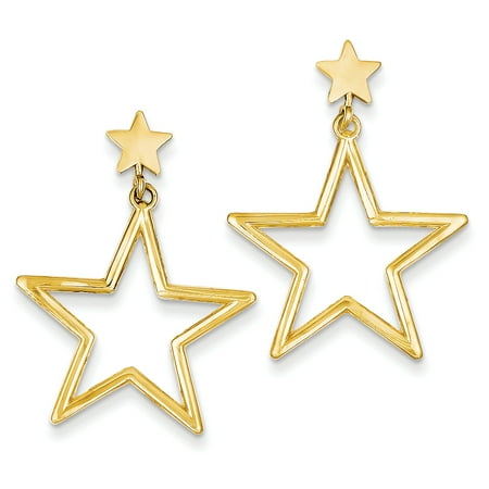 14k gold star dangle earrings jewelry