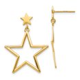 thumbnail image 1 of 14K Yellow Gold Star Dangle Post Earrings, 1 of 2
