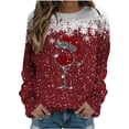 thumbnail image 2 of WXLWZYWL Oversized Christmas Sweatshirts for Women 2024 Ugly Christmas Sweaters Cute Reindeer Graphic Crewneck Pullover Tops, 2 of 4