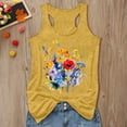 thumbnail image 2 of Wang6 Women Plus Size Loose Fit Tank Tops Causal Floral Printed Sleeveless Summer Tops Crew Neck Racerback Workout Shirts Graphic Tees X_Yellow XXL, 2 of 3