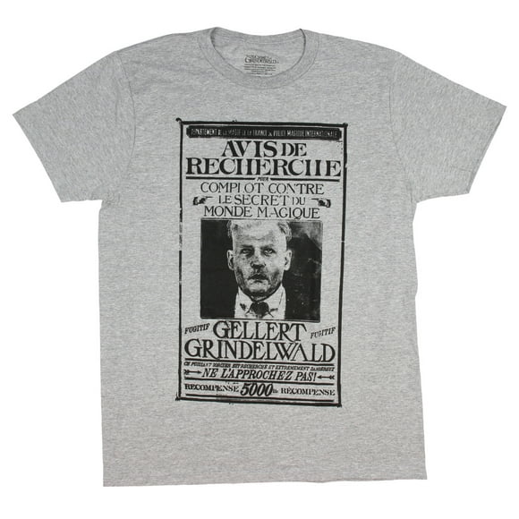 Fantastic Beasts: The Crimes of Grindelwald Gellert Grindelwald Wanted Poster T-Shirt (Small)