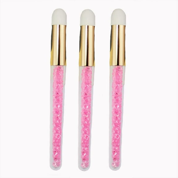 3 pcs Lash Shampoo Brushes Crystal Eyelash Extension Cleaning Brush Nose Cleaning Brush Cosmetic Brushes Tool (pink)