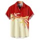thumbnail image 1 of Camisas Vaqueras Para Hombre Manga Larga Top de camisa de manga corta con solapa y hebilla de impresión digital 3D de y ocio para hombre (Red, XXL), 1 of 5