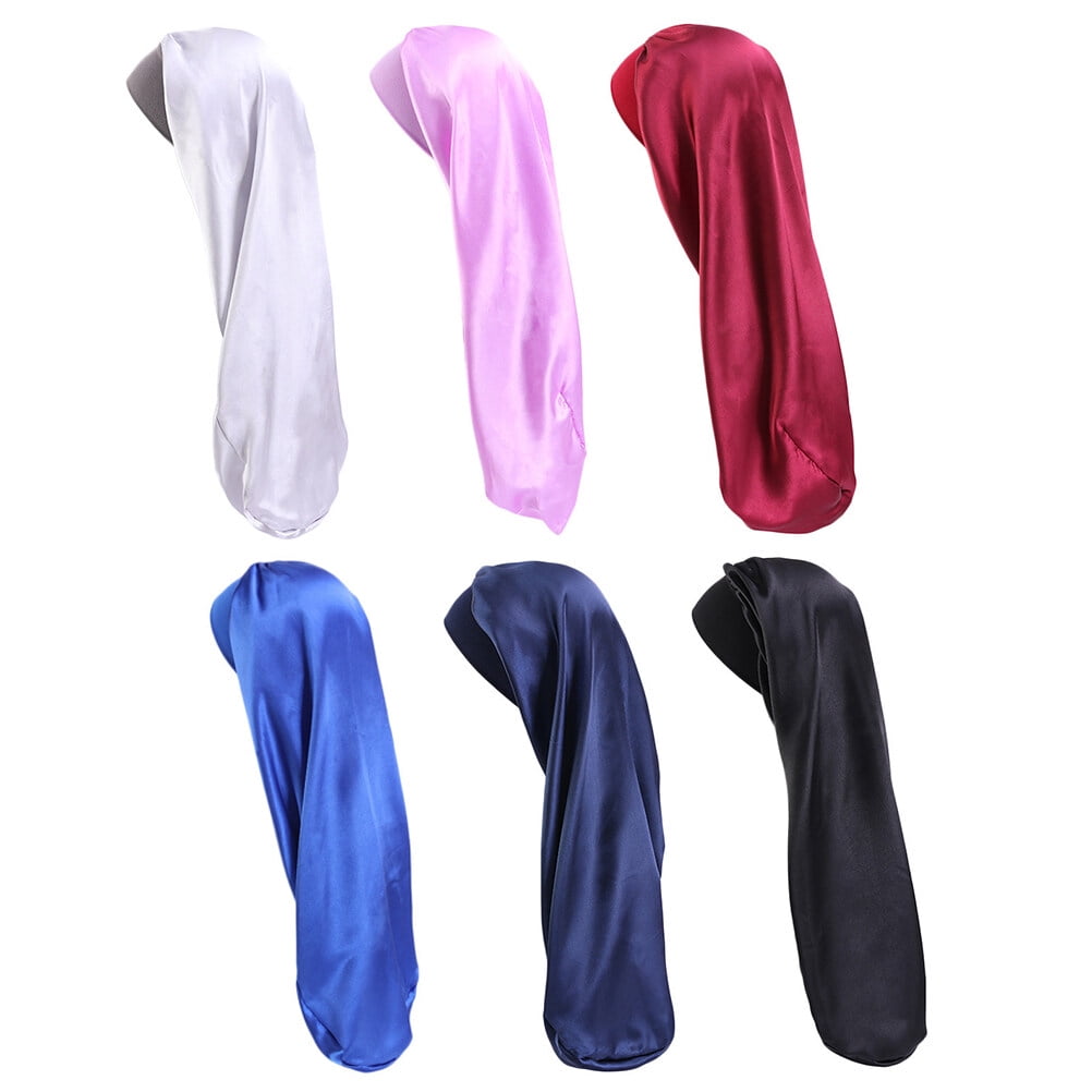 UPKOCH Satin Sleeping Cap with High Elasticity for Women in Assorted Colors Lightweight and Breathable 6 Pieces