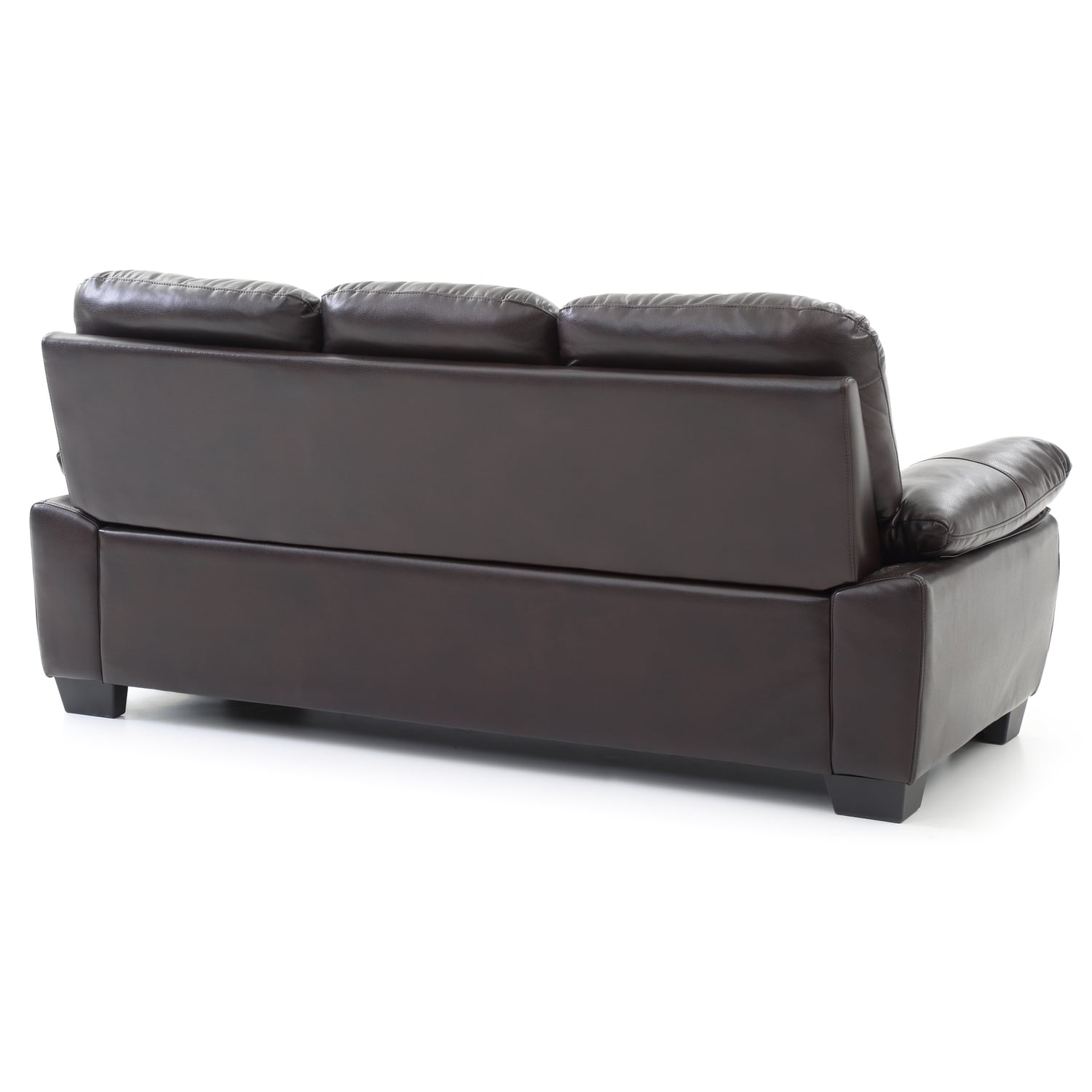 Glory Furniture Marta Faux Leather Sofa in Dark Brown