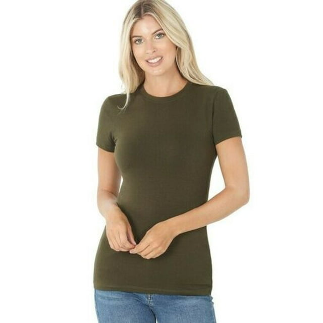 Zenana Striped Round Neck Short Sleeve Contrast Trim T-Shirt