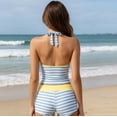 thumbnail image 5 of Womens Split Tankini Swimsuit Set Halter Neck Adjustable Tie Top Boyshort Swim Trunks Multi Print Beach Pool Outfit S-XL, 5 of 5