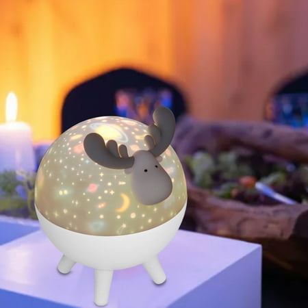 

LHCER Star Projection Lamp Children s Night Light Cute Deer Music Rotating Starlight Projection Silicone Night Light Christmas Gifts Children s Night Light