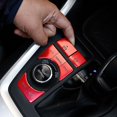 thumbnail image 5 of Cubierta del botón multimedia del freno de mano del aire acondicionado, pegatina embellecedora para accesorios 2019 2020 2021, rojo, 7 piezas, 5 of 5