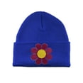 thumbnail image 1 of Gravity Threads Groovy Flower Patch Cuffed Beanie - Royal, 1 of 2