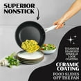 thumbnail image 4 of Granitestone 3 Pc Nonstick Frying Pan Set, 8" 10" 12" Frying Pans, Easy Clean Ceramic Frying Pan, Egg Omelet Pan Set, Oven & Dishwasher Safe Skillet, Black, 4 of 9