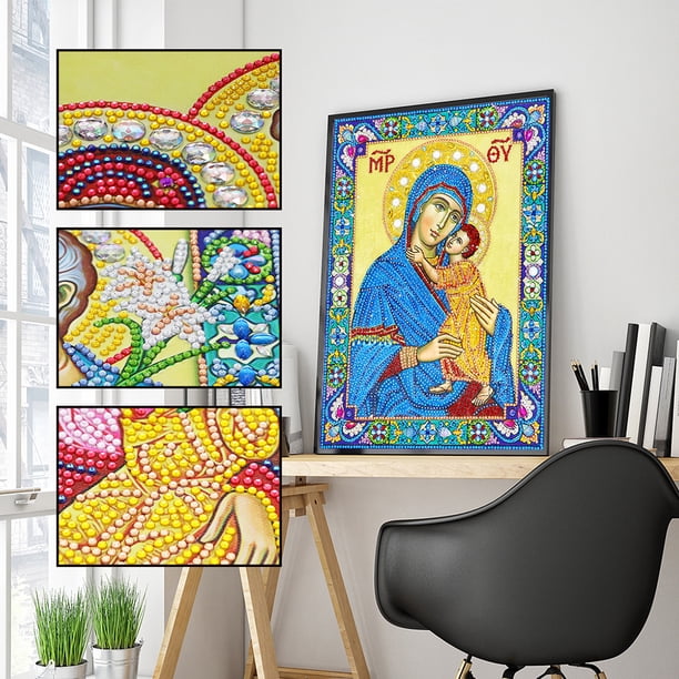 Cuadros Decorativos Kit de mosaico de punto de cruz religioso de pintura de diamante en forma especial de bricolaje 5D Sywqhk Nuevos Originales