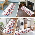 thumbnail image 5 of Red Blue Floral 2'x6' Runner Rugs for Hallway Kitchen Bedside Non Slip Washable, Independence Day Flowers Farmhouse Entryway Rug Runners with Rubber Backing, Long Carpet Runner for Laundry Room, 5 of 8