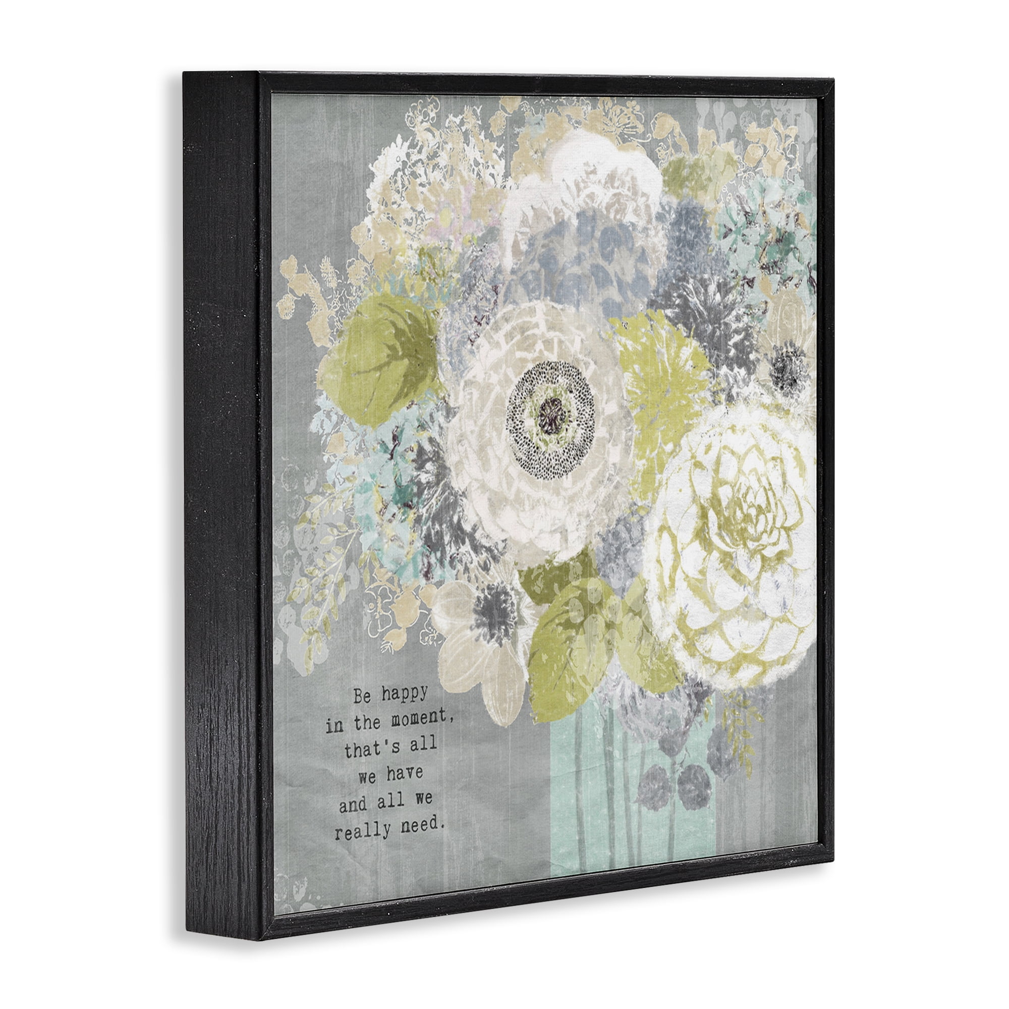 Stupell Industries Happy In The Moment Black Framed Giclee Art, design by Suzanne Nicoll