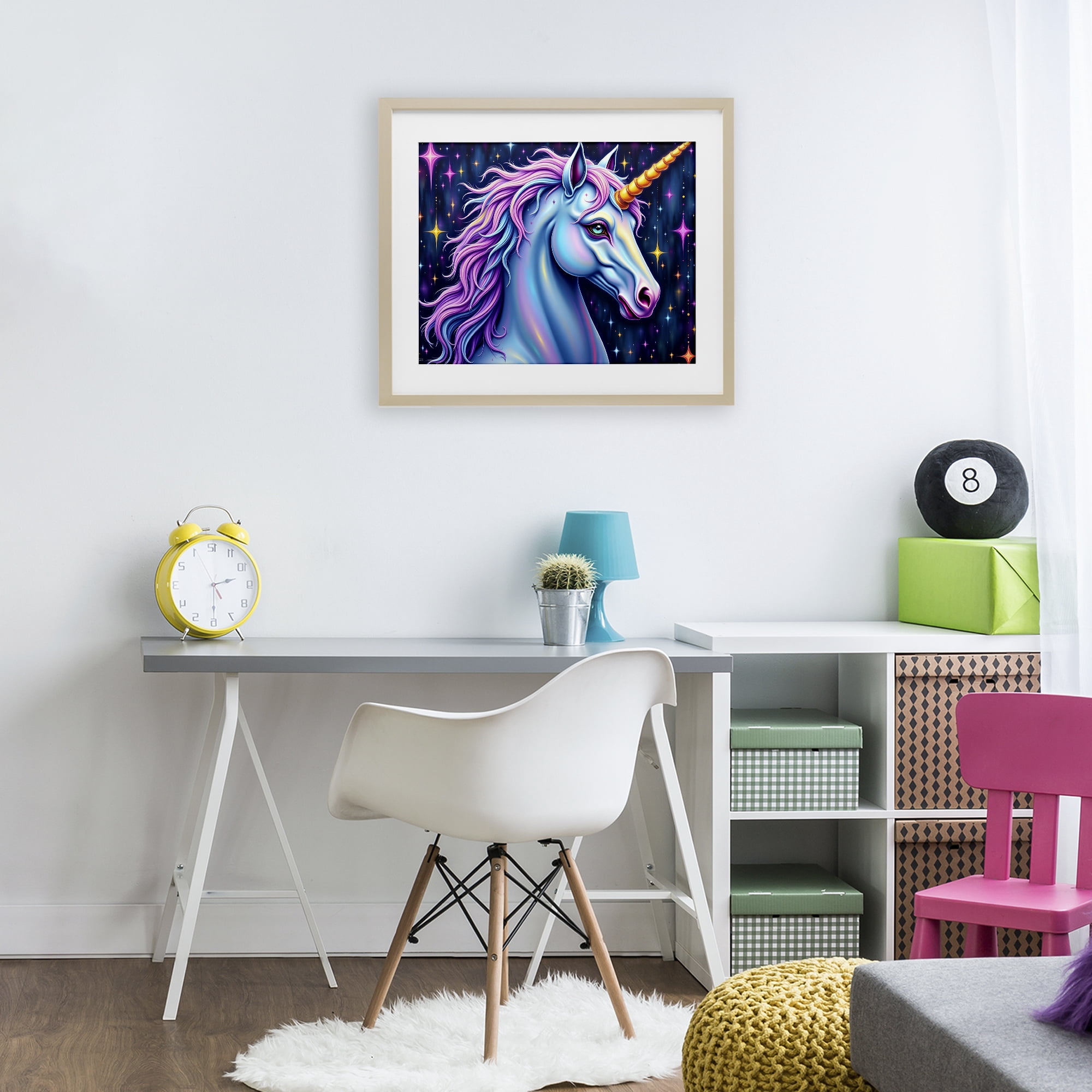 Stupell Industries Star Dancer Unicorn Birch Framed Print Under Glass, design by Tabz Jones