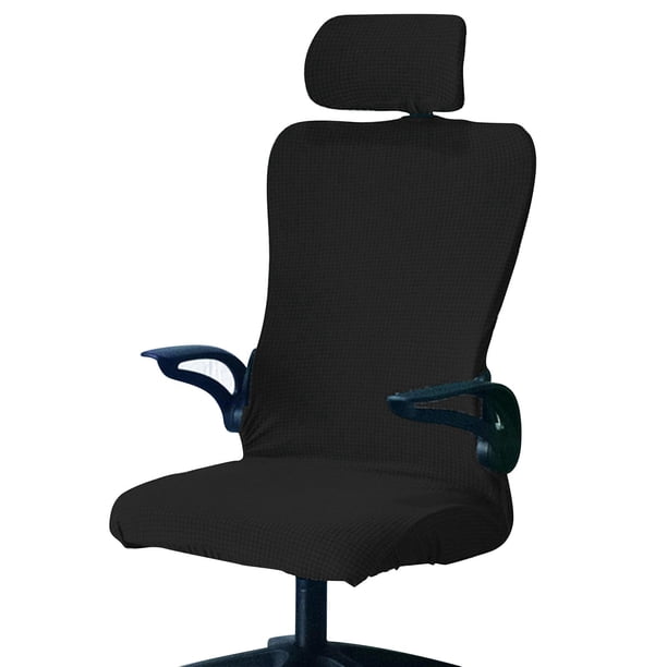 Funda para silla de oficina con funda para reposacabezas, fundas para sillas estirables con cremalleras duraderas, fundas impermeables para sillas , negro Macarena Fundas para asientos de oficina