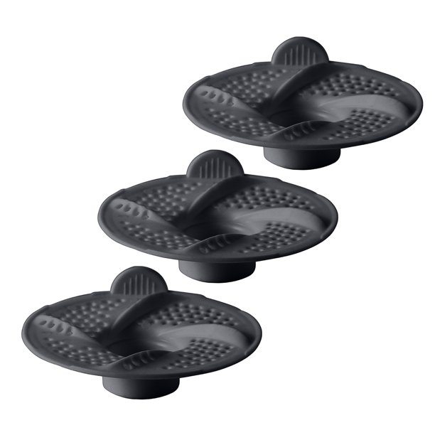 3 piezas de colector de cabello con diseño de drenaje giratorio, mango de fácil agarre, colador para bañera, antiobstrucción de drenaje.
