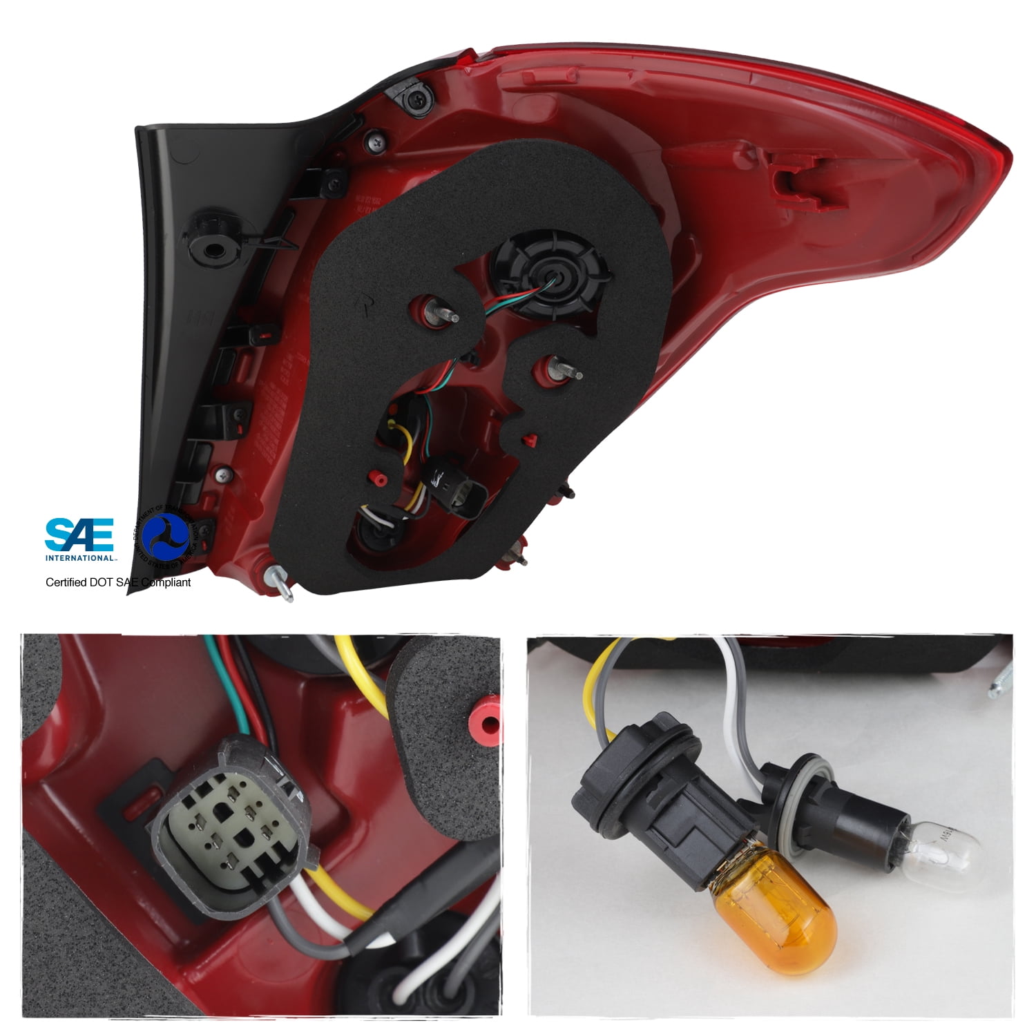 AKKON - Fits 2017-2022 Buick Encore LED DRL Running Brake Signal Red Clear Tail Light Brake Lamp Passenger Right Side
