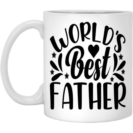 

Novelty Worlds Best Father Coffee Mug - Funny Best Fathers Day And Christmas Gifts For Dad Father Cup - Cool Birthday Present Ideas For Men Father Man Guy Him Fun Novelty Cup 11 Oz