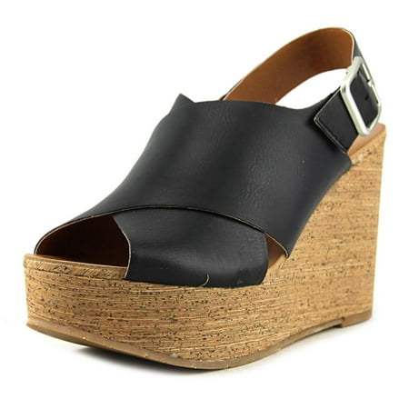BC Footwear Cougar Open Toe Synthetic Wedge Sandal