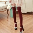 thumbnail image 5 of JGTDBPO Knee High Stockings For Women Solid Color Knee-High Casual Winter Warm Cotton Knit Soft Lengthened Thigh High Over Knee High Socks Extra Long Socks Girls Holiday Outfits, 5 of 7