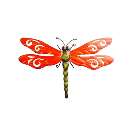 DESTYER Indoor Outdoor Wall Decor Metal Insect Garden Yard Hanging Decoration Landscape Statue Craft Sculpture Ornament Balcony Red