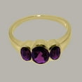 thumbnail image 5 of LBG British Made 9k Yellow Gold ring with Natural Amethyst Womens Engagement Ring - 33 size options - Size 11, 5 of 6
