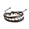 thumbnail image 4 of Ruanlalo 3Pcs Retro Braided Wooden Beads Faux Leather Bracelets Bangles Jewelry for Men Black, 4 of 5