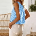 thumbnail image 4 of Bosfbaoi Gingham Top Summer Crop Tank Tops, Casual Sleeveless Shirts Blouses Resort Wear 2026, 4 of 9