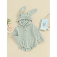 thumbnail image 2 of Bagilaanoe Newborn Baby Boys Easter Rompers Long Sleeve Hooded Bodysuits 3M 6M 12M 18M Infant Spring One Piece Jumpsuit, 2 of 8