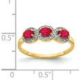 thumbnail image 3 of 14K Yellow Gold Composite Ruby And Diamond 3-Stone Ring (Size 7) Made In India rm5744-ru-013-ya, 3 of 5