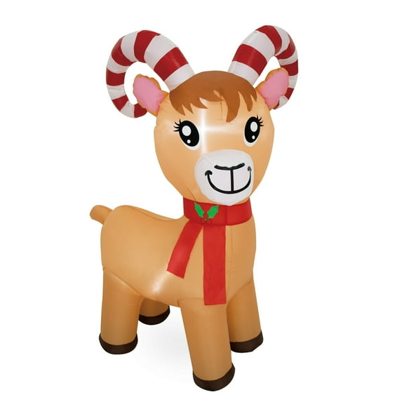 Multicolor Christmas Bighorn Sheep Airblown Yard Inflatable, 48 Inch