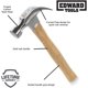 thumbnail image 2 of Claw Hammer Edward Tools Oak, 450 g (paquete de 6), acero al carbono forjado, 2 of 2