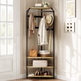 thumbnail image 4 of QinaQin Corner Coat Rack, 3 Shelves and 12 Hooks, Entryway Coat Rack, Industrial Style Coat Rack Storage Rack, with Shoe Cabinet, 4 of 8