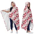 thumbnail image 2 of Wearable Blanket,Pink Butterfly Red White Wing Pattern Hooded Wearable Flannel Blanket for Adults & Teens,Winter Poncho Shawl Wrap Cape Cozy Anti-Pill,60"x80", 2 of 5