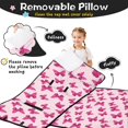 thumbnail image 3 of Butterfly and Glitter Pink Pattern Teens Toddler Nap Mat with Pillow, Sleeping Mat Bag for Preschool Daycare 51"x22", 3 of 6