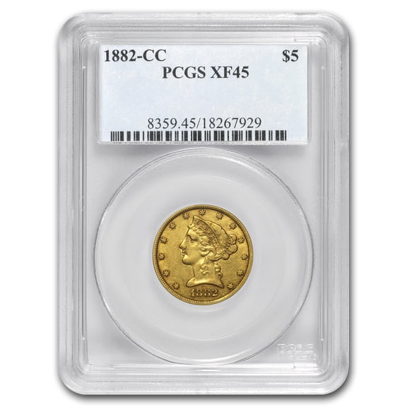 1882-CC $5 Liberty Gold Half Eagle XF-45 PCGS