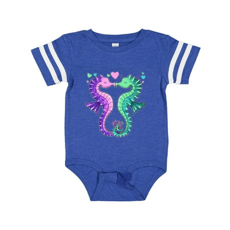 

Inktastic Seahorses Kissing with Hearts Gift Baby Boy or Baby Girl Bodysuit