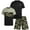 Green Camo, variant on RBX Boys Athletic Outfit Lightweight Breathable Active Shirts and Basketball Shorts 3 Piece Set