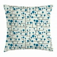 thumbnail image 1 of Geometric Throw Pillow Cushion Cover, Abstract Lines Dots of Many Sizes Modern Pattern Ornamental Minimalistic, Decorative Square Accent Pillow Case, 16 X 16 Inches, Blue Eggshell Black, by Ambesonne, 1 of 2
