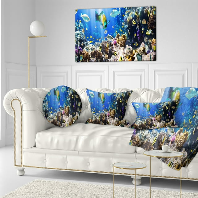 Coral Colony and Coral Fish - Seascape Canvas Art Print